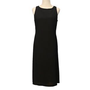 Anne Klein Black Flowy Academia Sheath Sleeveless Stretchy Midi Business Dress